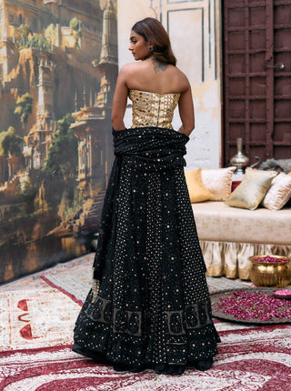 Black rohini lehenga set