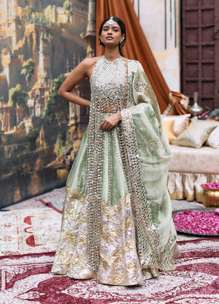 Green kanak lehenga set