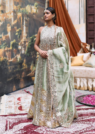 Green kanak lehenga set
