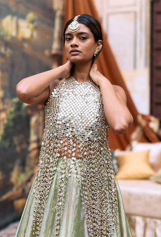 Green kanak lehenga set