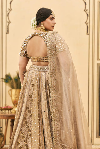 Suvarna brocade double dupatta lehenga set