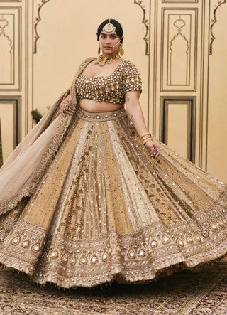 Suvarna brocade double dupatta lehenga set