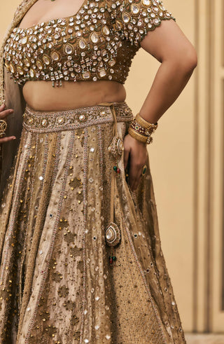Suvarna brocade double dupatta lehenga set