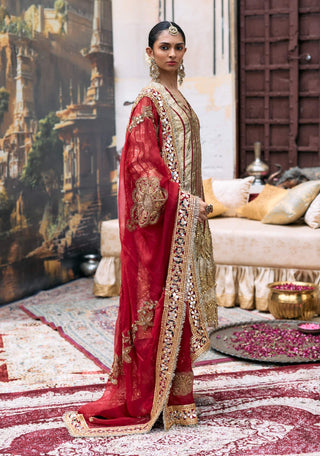 Red suvarna kurta set