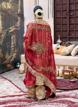 Red suvarna kurta set