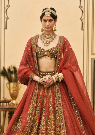 Sindoori bridals jewel raw silk lehenga set