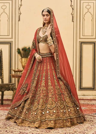 Sindoori bridals jewel raw silk lehenga set