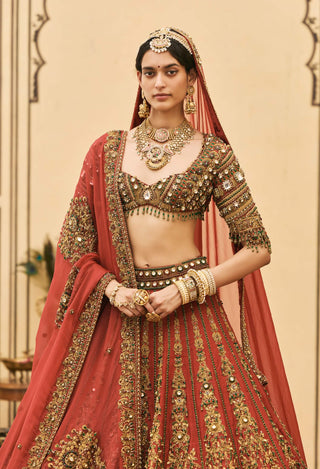 Sindoori bridals jewel raw silk lehenga set