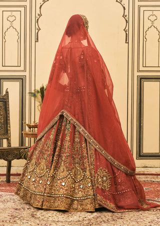Sindoori bridals jewel raw silk lehenga set
