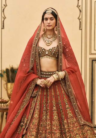 Sindoori bridals jewel raw silk lehenga set