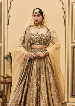 Suvarna brocade double dupatta lehenga set