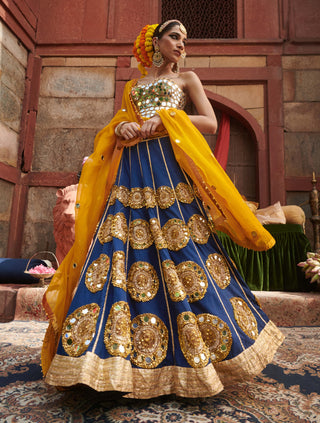 Qainaat blue lehenga set