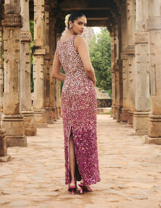 Itrh Bhavi Pink Ombre Pink Gown available on indiaspopup