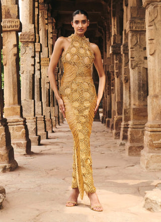 Maya gold stone dress