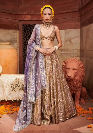 Krishna Kumud Lampi Lehenga Set by Itrh available on Indiaspopup.com