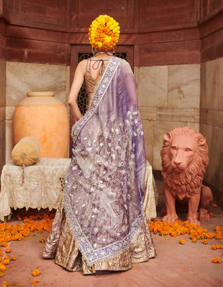 Krishna Kumud Lampi Lehenga Set by Itrh available on Indiaspopup.com