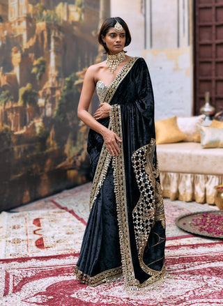 Black maharani sari and corset