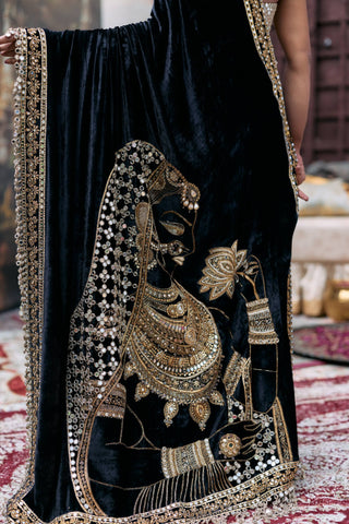 Black maharani sari and corset