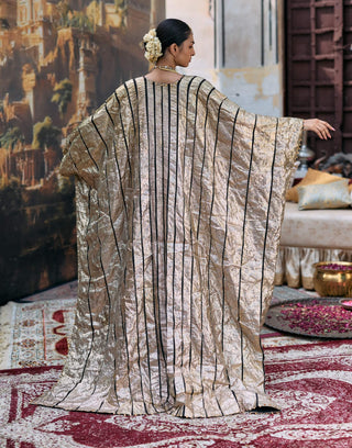 Gold gota and black kiritika kaftan