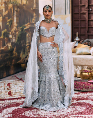 Silver neerangini lehenga set