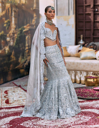Silver neerangini lehenga set