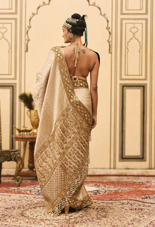 Tamra bronze gold metal sari set