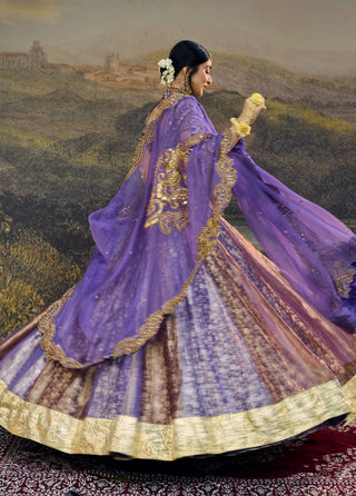 Rangmala plum purple lehenga set