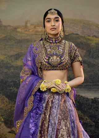 Rangmala plum purple lehenga set