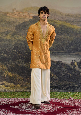 Harsh mustard ivory kurta set