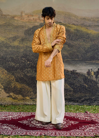 Harsh mustard ivory kurta set