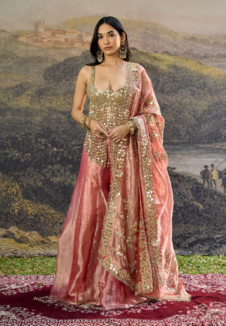 Gulbahar pink mirror sharara set