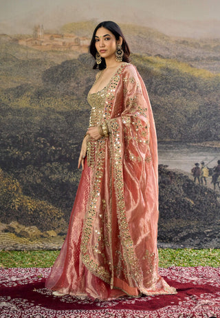 Gulbahar pink mirror sharara set