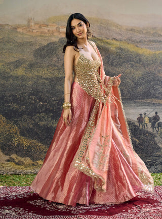 Gulbahar pink mirror sharara set