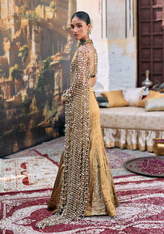Bronze mandira lehenga set