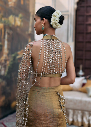 Bronze mandira lehenga set