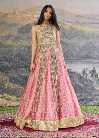 Gulbahar pink mirror lehenga and blouse