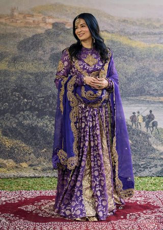 Vasundhara purple anarkali set