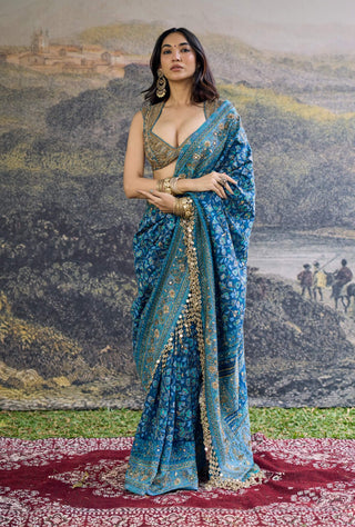 Neelambari blue sari and blouse