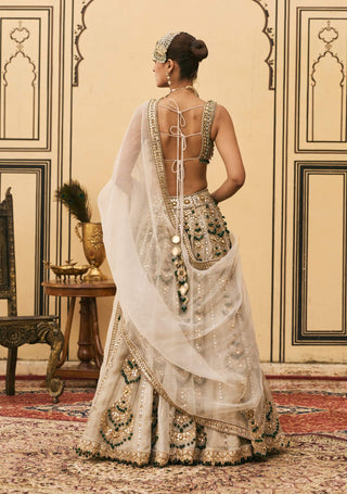 Chandrakanta silver tissue lehenga set