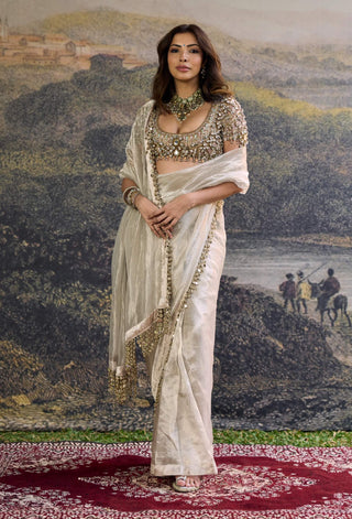Iraaya silver sari and blouse