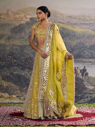 Rang mahal multicolour mirror lehenga set