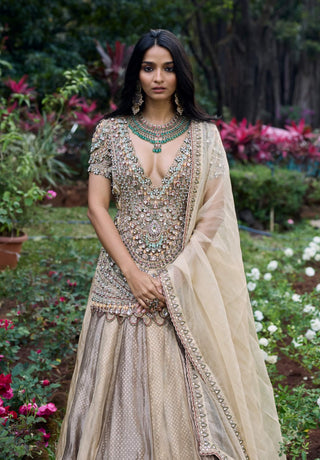 Noor-e-zar jadau lehenga set