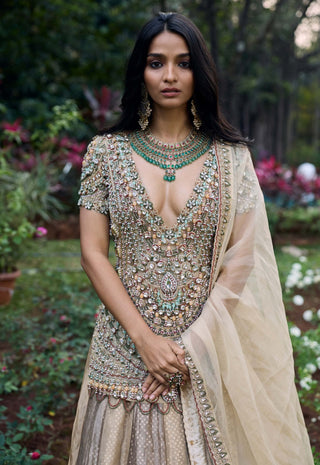 Noor-e-zar jadau lehenga set