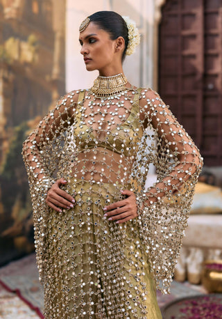 Green chhavi jaal kurta set