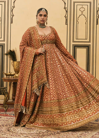 Kothi rust bandhej anarkali set