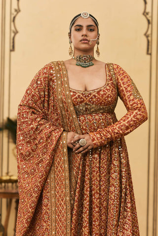 Kothi rust bandhej anarkali set