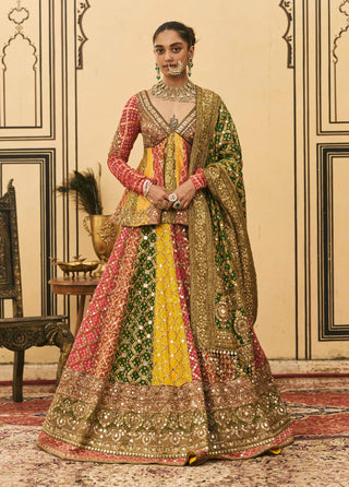 Rangila peplum bandhej lehenga set