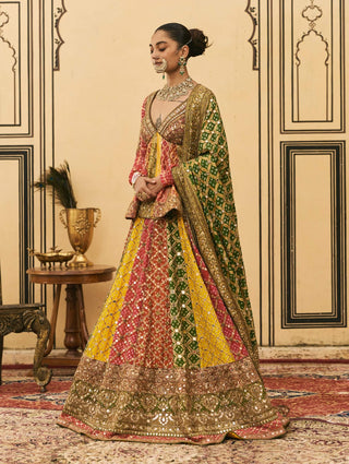 Rangila peplum bandhej lehenga set