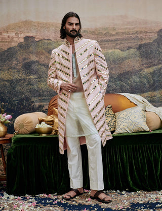 Zehra Pink Sherwani Set by Itrh Men available on Indiaspopup.com