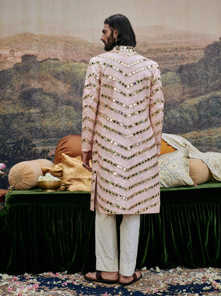 Zehra Pink Sherwani Set by Itrh Men available on Indiaspopup.com